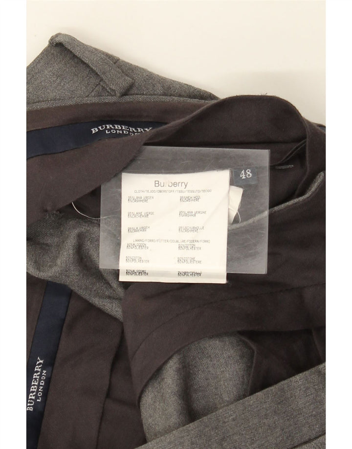 Мужские костюмные брюки Burberry IT 48 Medium W36 L25 Серые из натуральной шерсти