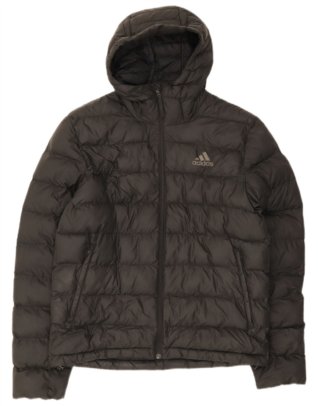 Мужская утепленная куртка Adidas с капюшоном UK 38, средний черный полиэстер