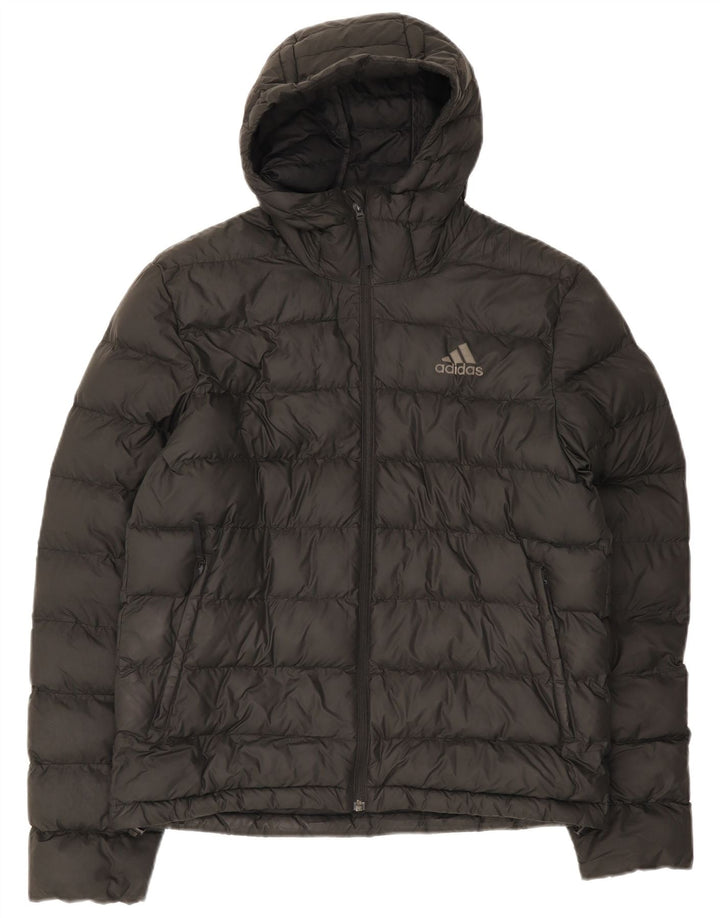 Мужская утепленная куртка Adidas с капюшоном UK 38, средний черный полиэстер