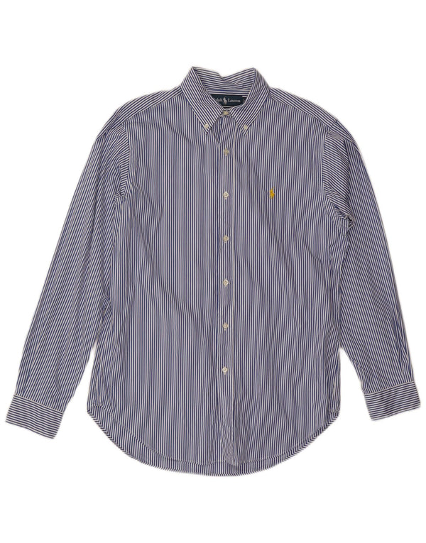 Ralph Lauren Mens Classic Fit Shirt Medium Blue Pinstripe