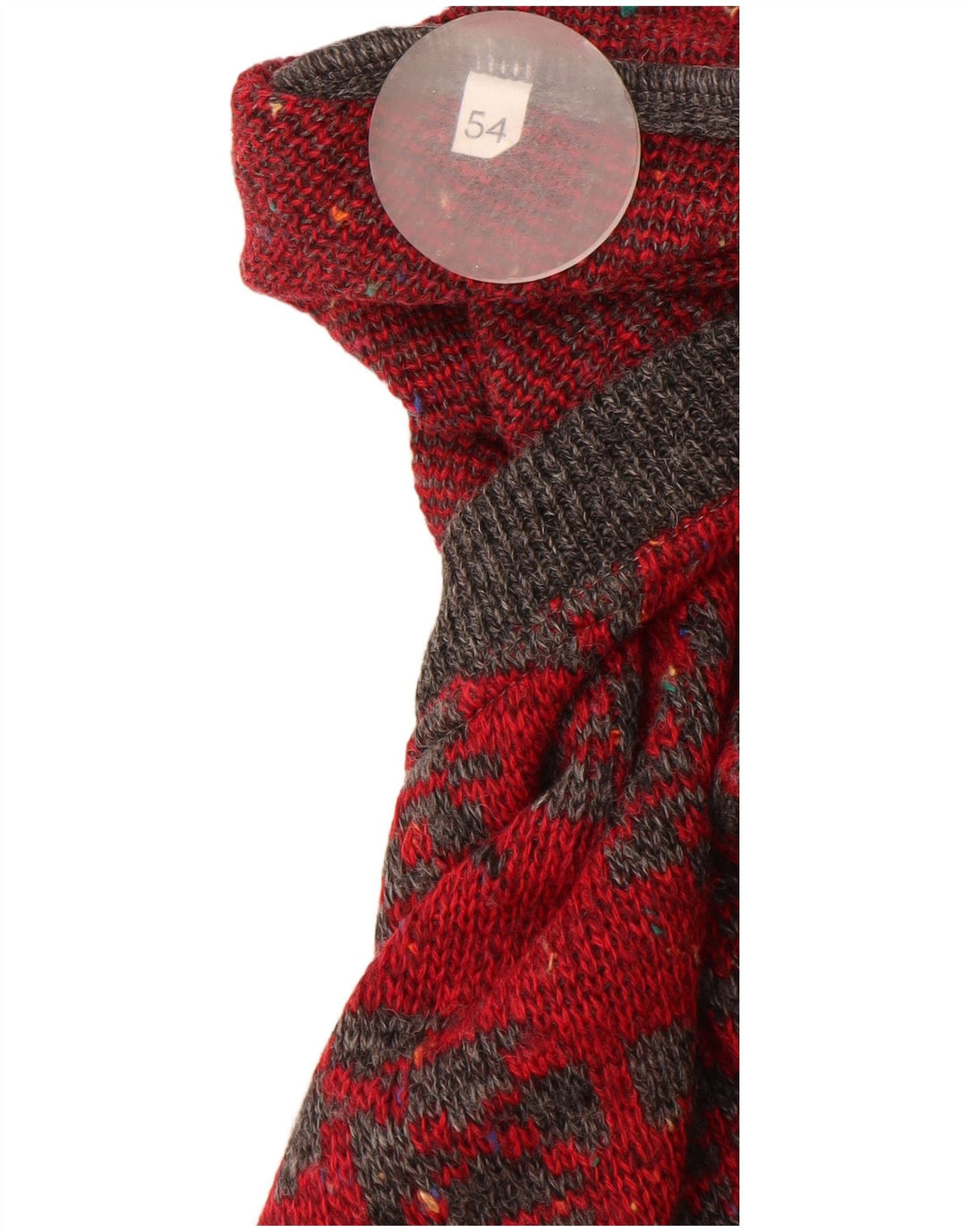 Мужской джемпер Cacharel Paris с круглым вырезом IT 54 XL, красный, шерсть с геометрическим рисунком