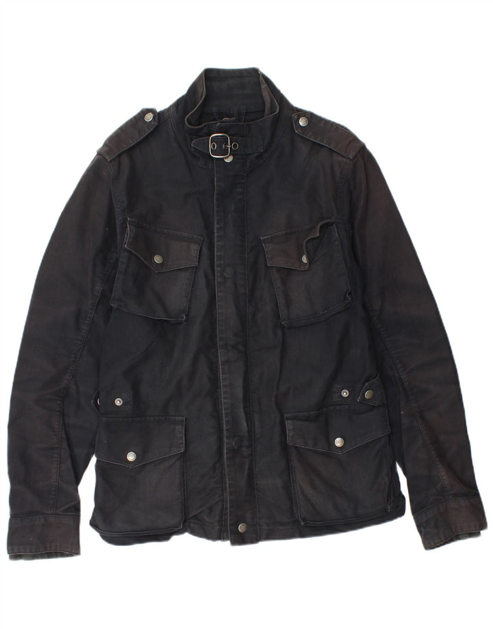 Мужская куртка Woolrich в стиле милитари, Великобритания 36, маленькая, черный хлопок