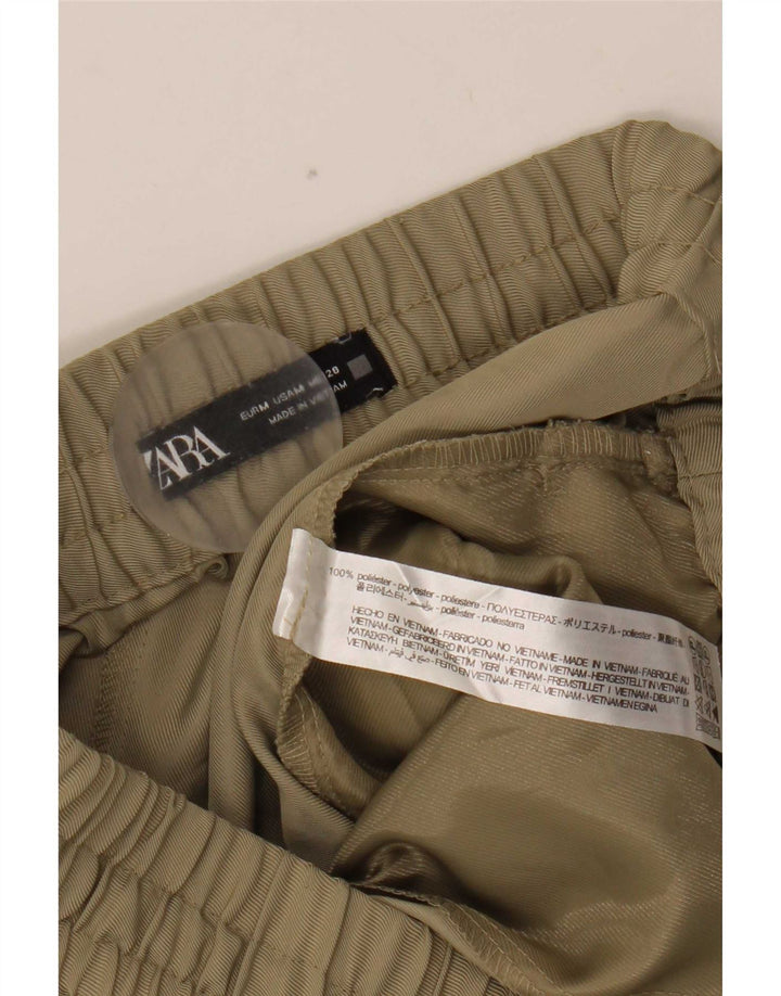 Женские брюки-джоггеры Zara повседневные, средние W28 L26, хаки, полиэстер