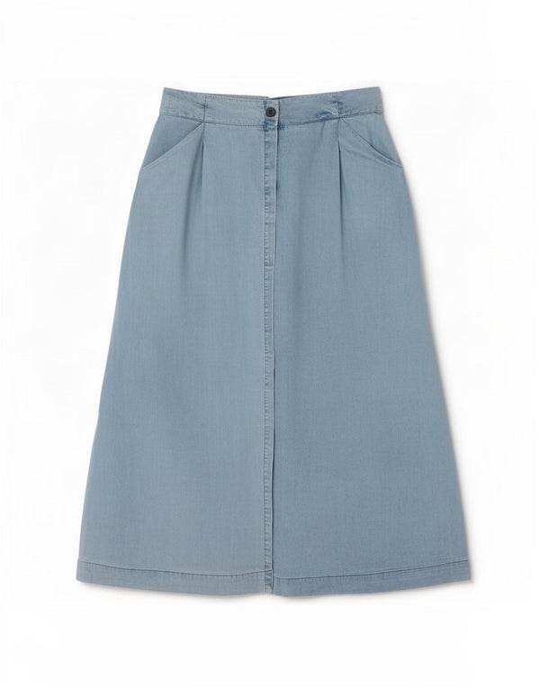 Vero Moda Женская макси-юбка с завышенной талией XL W32 Синяя лиоцелл