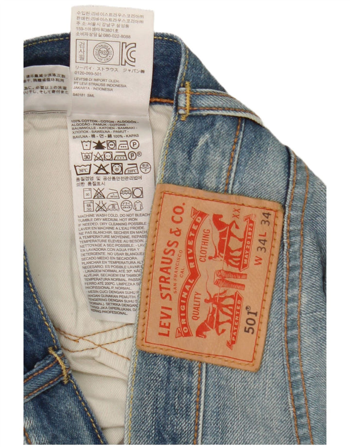 Мужские прямые джинсы Levi's 501 W34 L28 синие, хлопок