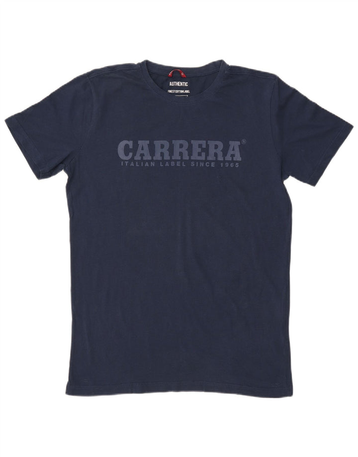 CARRERA Мужская футболка с рисунком Топ среднего размера, темно-синий, хлопок