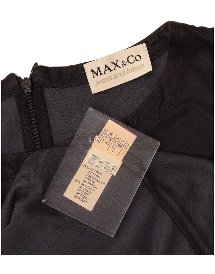 Женское платье-футляр без рукавов Max & Co. UK 12, средний черный хлопок, хлопок