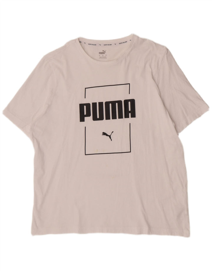 Мужская футболка с рисунком Puma XL, белый хлопок