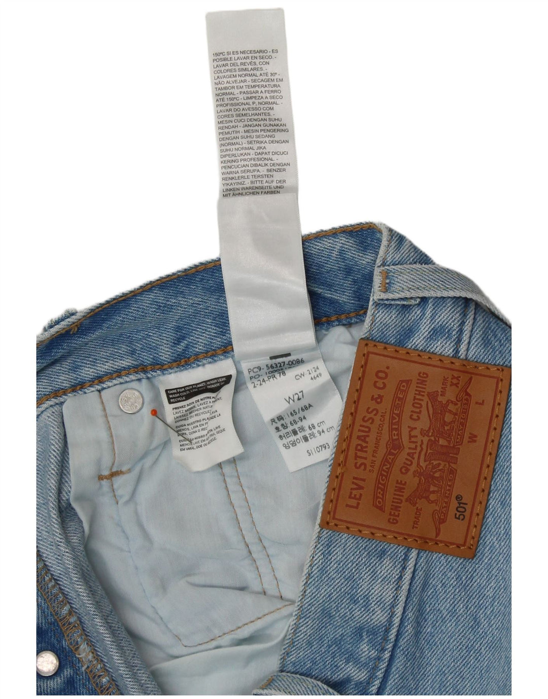 Женские джинсовые шорты LEVI'S 501 W27, маленькие синие, хлопок