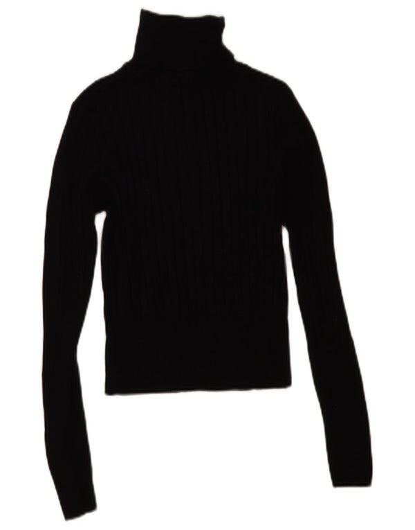 Женский укороченный джемпер с высоким воротником Zara UK 12, средний черный вискоза