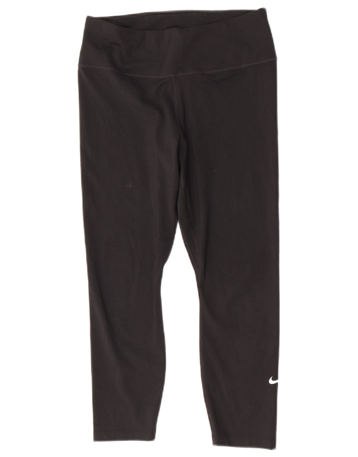 Женские леггинсы-капри Nike Dri Fit UK 12, средний черный, полиэстер