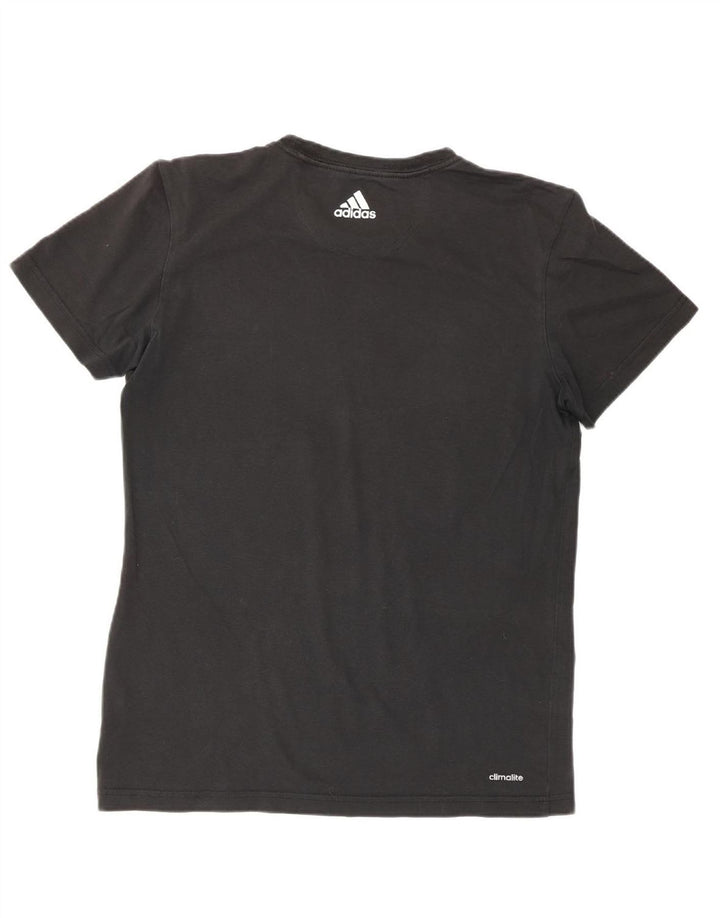 ADIDAS Womens Climalite Graphic T-Shirt Top UK 14 Medium Black