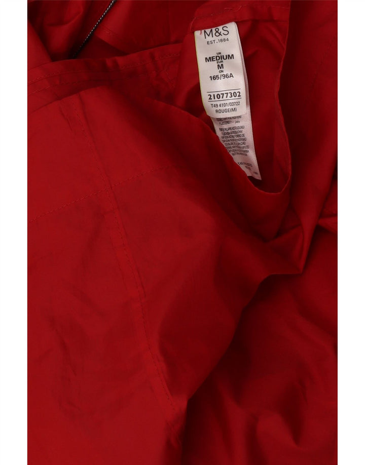 Женский плащ с капюшоном Marks & Spencer UK 14, средний красный полиэстер