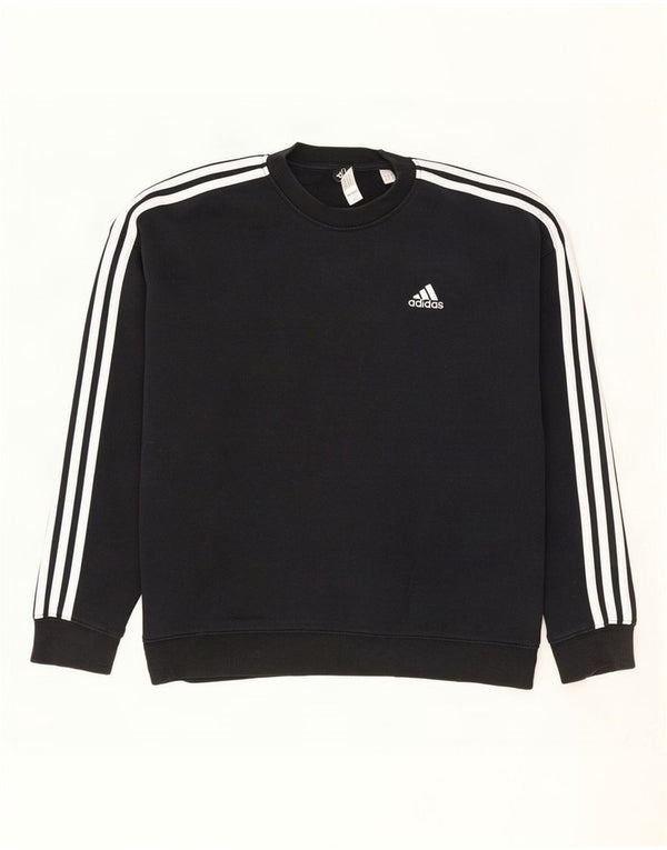 Женский джемпер оверсайз Adidas UK 12/14, средний черный хлопок