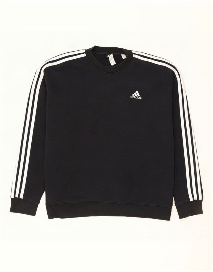 Женский джемпер оверсайз Adidas UK 12/14, средний черный хлопок