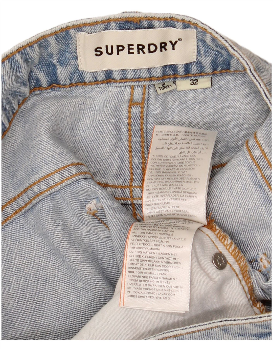 Женские джинсовые шорты Superdry W32, большие синие, хлопок