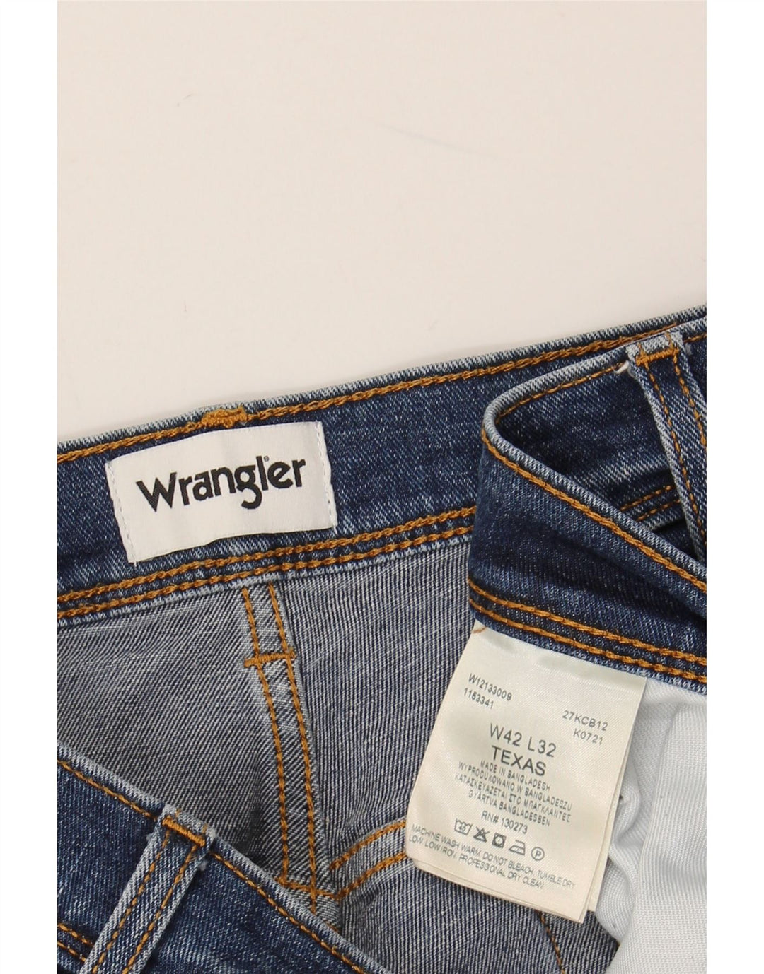 Мужские прямые джинсы WRANGLER Texas W42 L29, синий хлопок