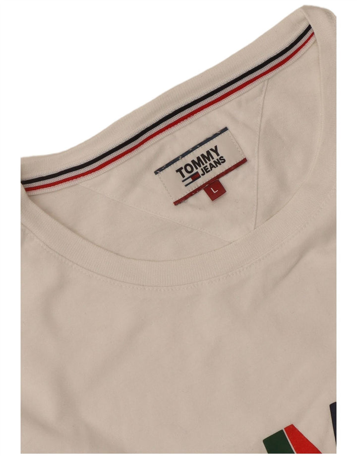 Мужская футболка с рисунком Tommy Hilfiger, большая белая