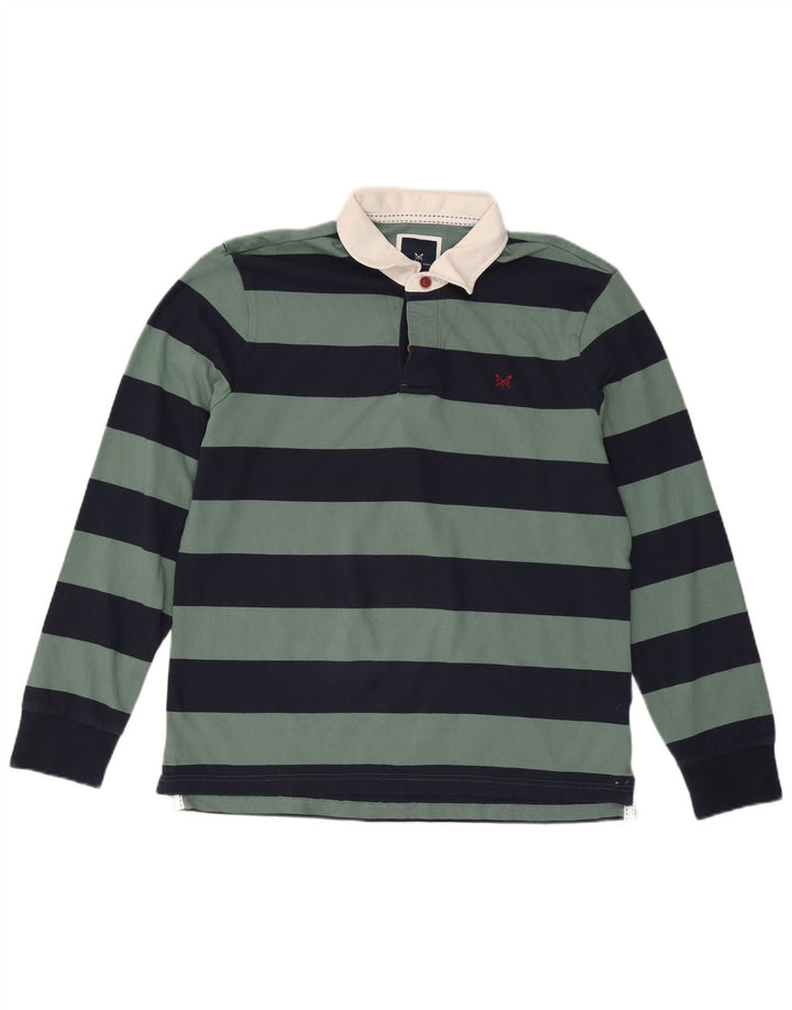 ОДЕЖДА ЭКИПАЖА Мужская рубашка-поло для регби с длинными рукавами, большая темно-синяя полоска