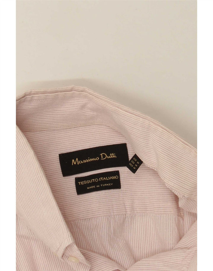 Massimo Dutti Мужская Рубашка Средне-Розовая В Тонкую Полоску Классическая