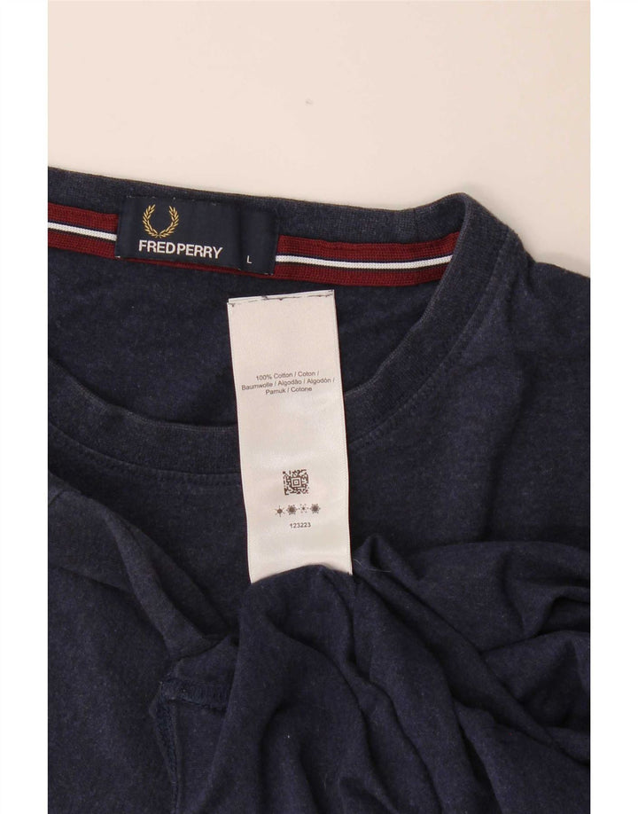 Мужская футболка Fred Perry, большой темно-синий хлопок