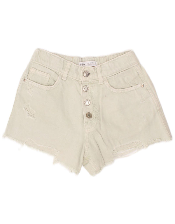 Zara Girls Denim Shorts 11-12 Years Green Cotton