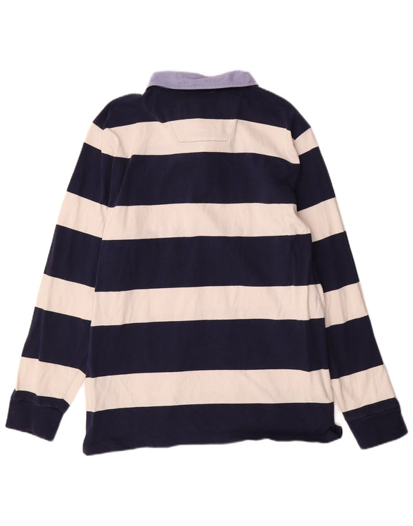 Crew Clothing Мужская рубашка-поло для регби с длинным рукавом 2XL Темно-синяя полоска