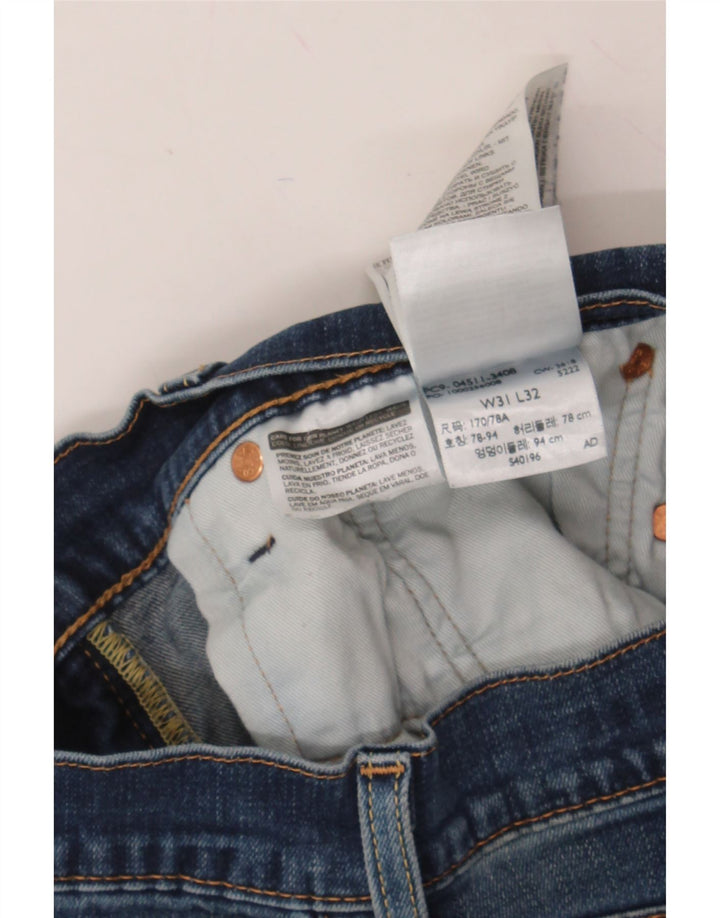 LEVI'S Mens 511 Distressed Slim Jeans W31 L32 Blue Cotton Vintage Levi's and Second-Hand Levi's from Messina Hembry 