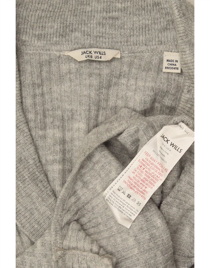 Женское боди с длинными рукавами Jack Wills UK 8, маленький серый акрил