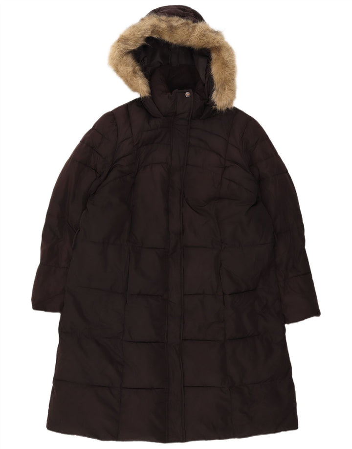Женское стеганое пальто с капюшоном Marks & Spencer UK 18 XL, черный полиэстер