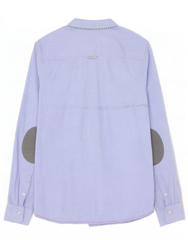 Tommy Hilfiger Womens Regular Fit Shirt US 8 Medium Blue Cotton