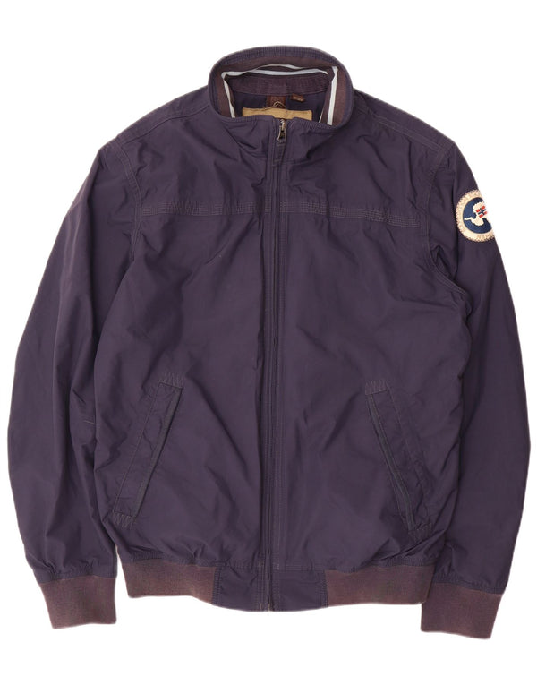 Napapijri Mens Bomber Jacket UK 42 XL Navy Blue Polyamide