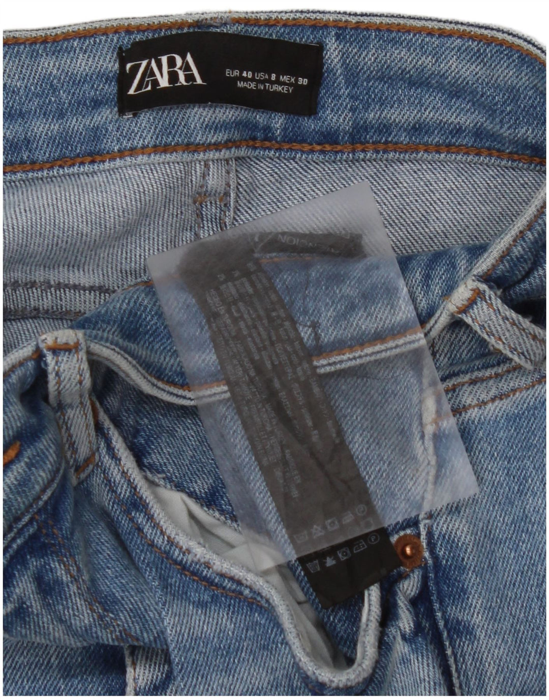 Женские укороченные джинсы скинни ZARA EU 40 Medium W30 L26 Синий хлопок