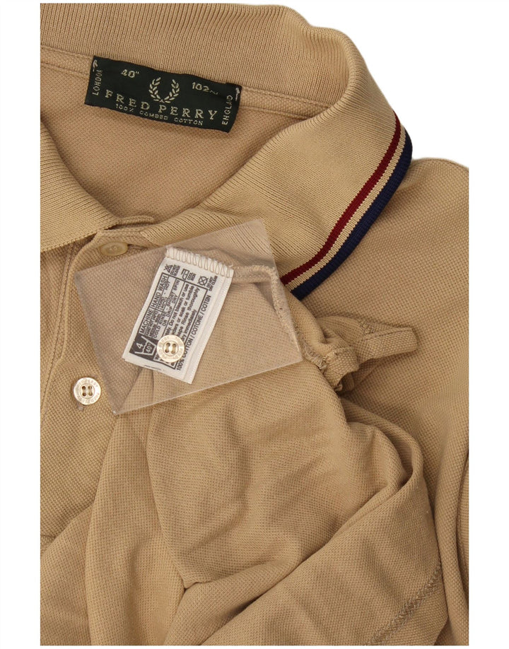 Мужская рубашка-поло Fred Perry, маленькая, бежевая, хлопок