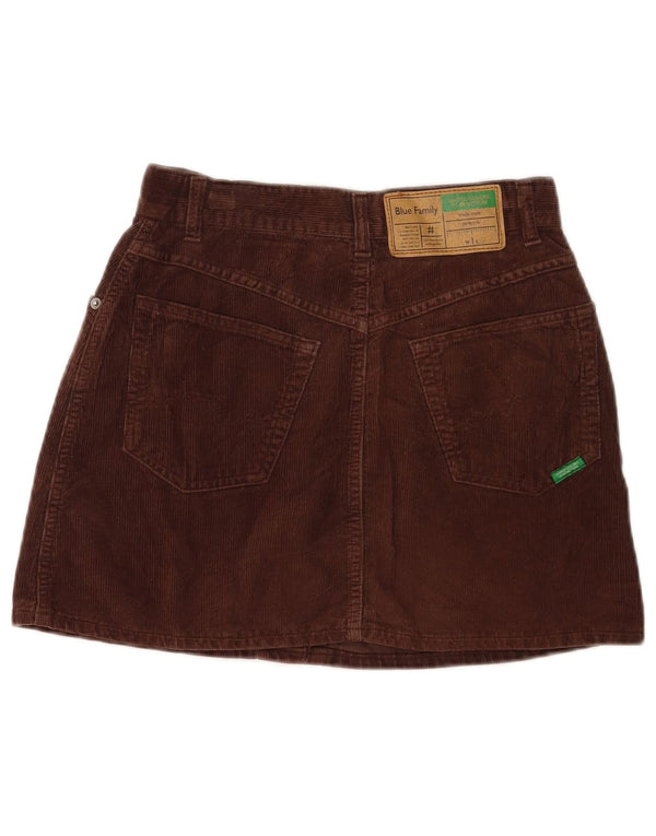 Benetton Женская мини-вельветовая юбка с высокой талией IT 42 Medium W26 Коричневая
