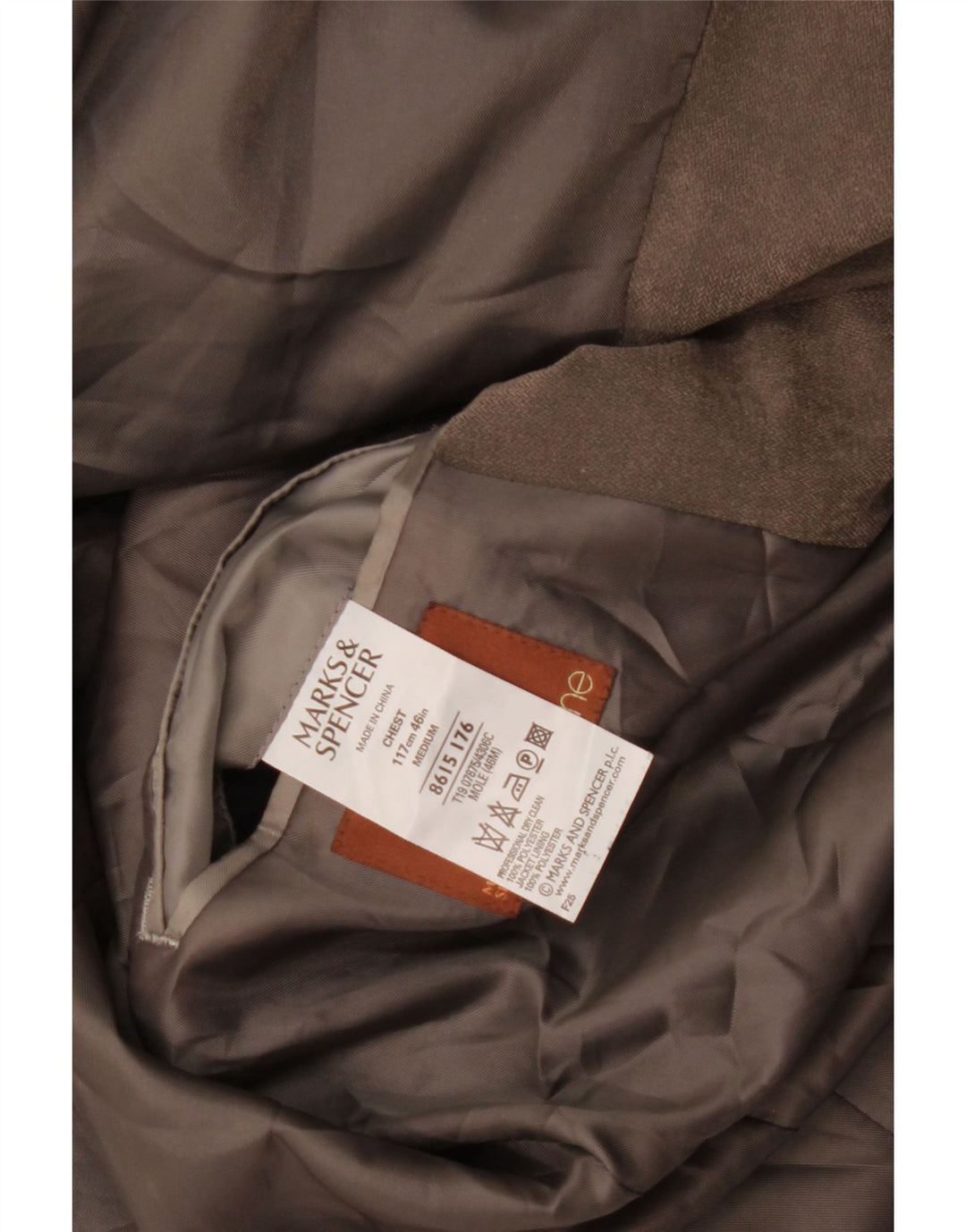 Мужской пиджак с 3 пуговицами Marks & Spencer UK 46 XL, серый полиэстер