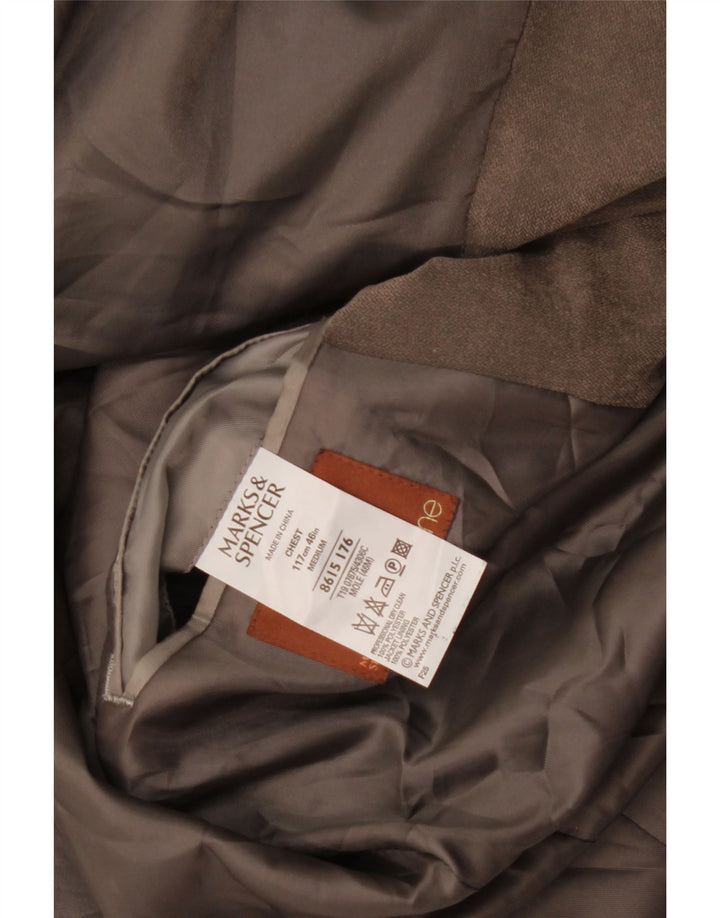Мужской пиджак с 3 пуговицами Marks & Spencer UK 46 XL, серый полиэстер