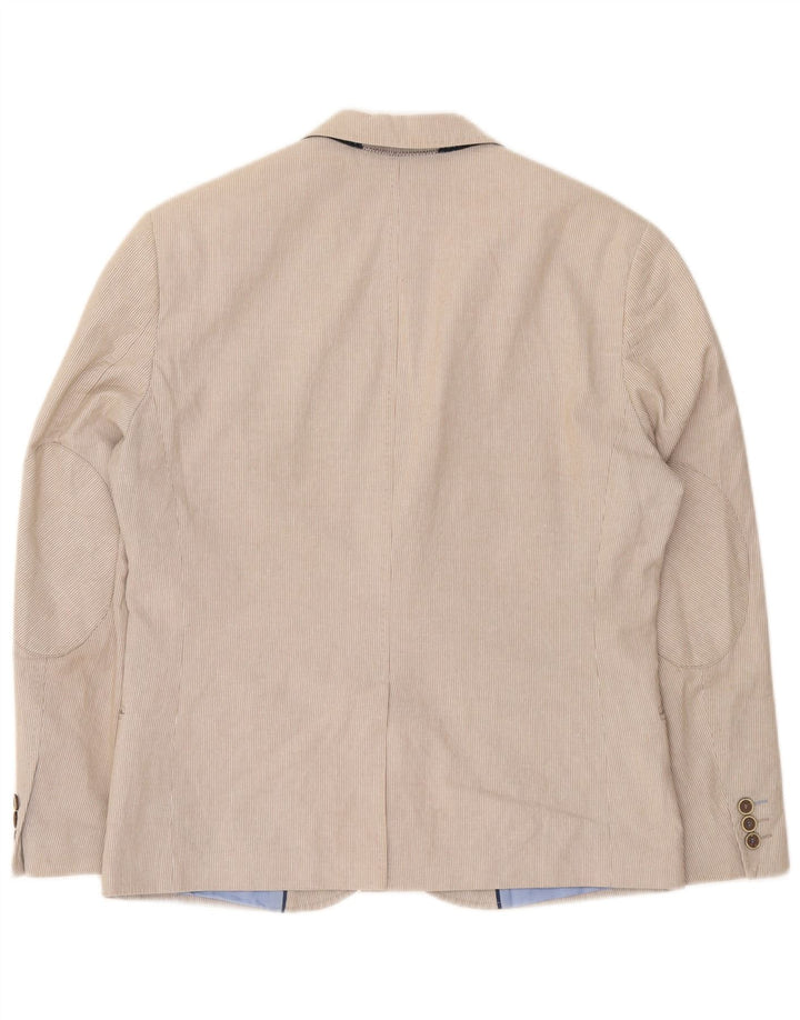 Мужской пиджак на двух пуговицах Marks & Spencer EU 50, большая бежевая полоска