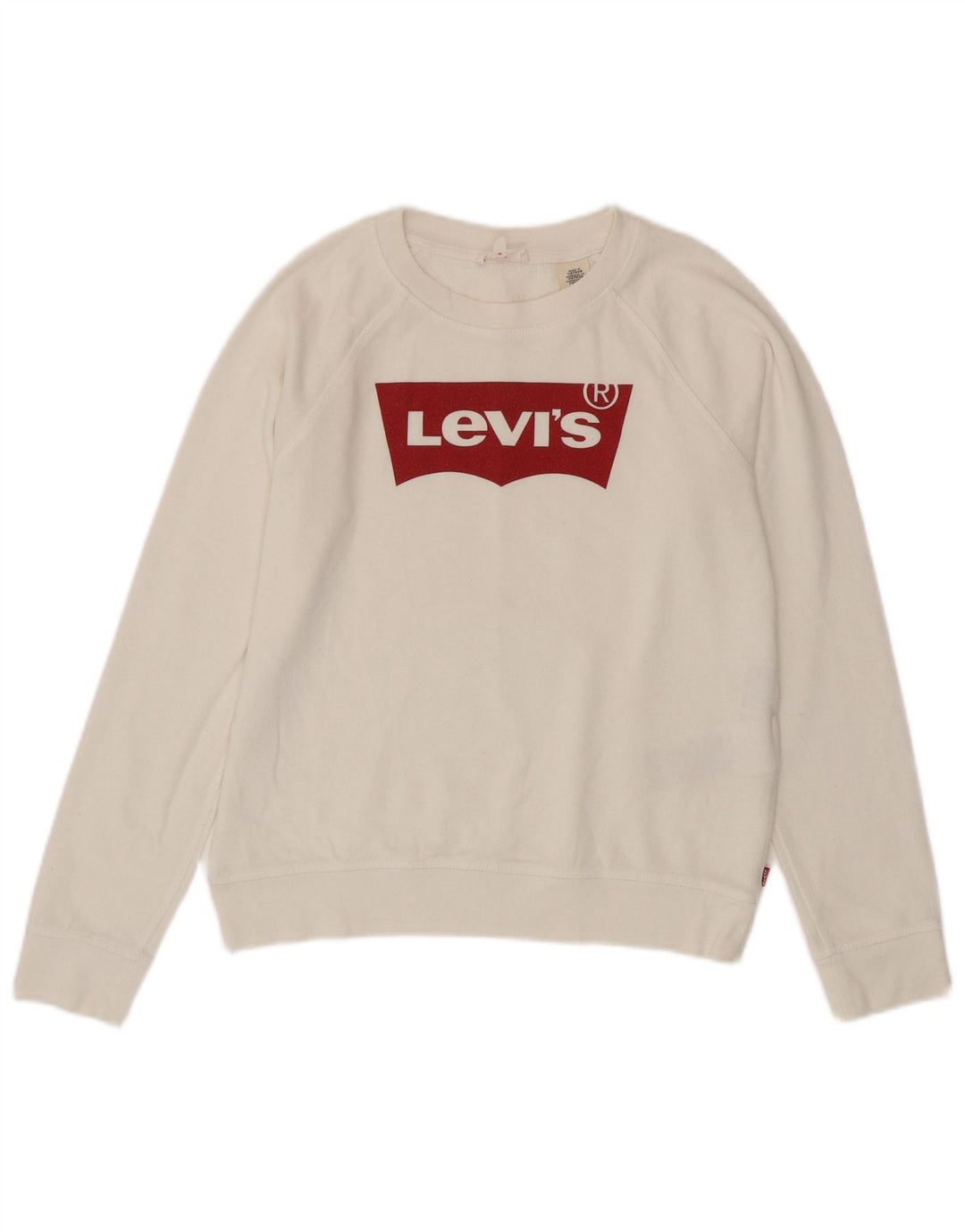 Женский джемпер оверсайз с рисунком Levi's, размер UK 10, маленький, белый хлопок