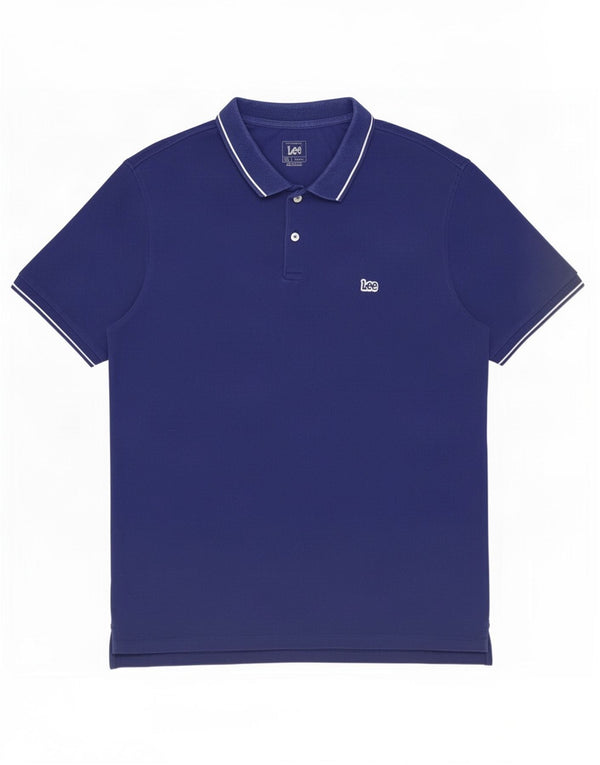 Мужская рубашка поло Lee Regular Fit 2XL темно-синяя, хлопок