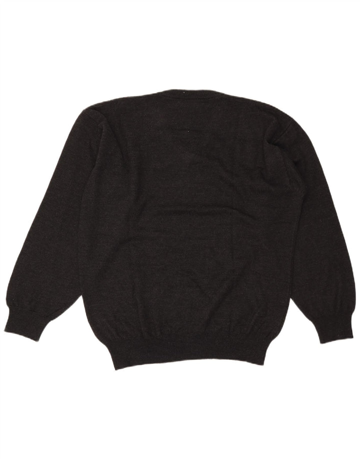 Винтажный мужской джемпер с v-образным вырезом XL, серый цвет Argyle/Diamond Wool