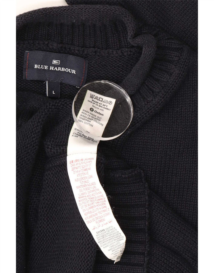 Мужской джемпер с высоким воротником Marks & Spencer, большой темно-синий