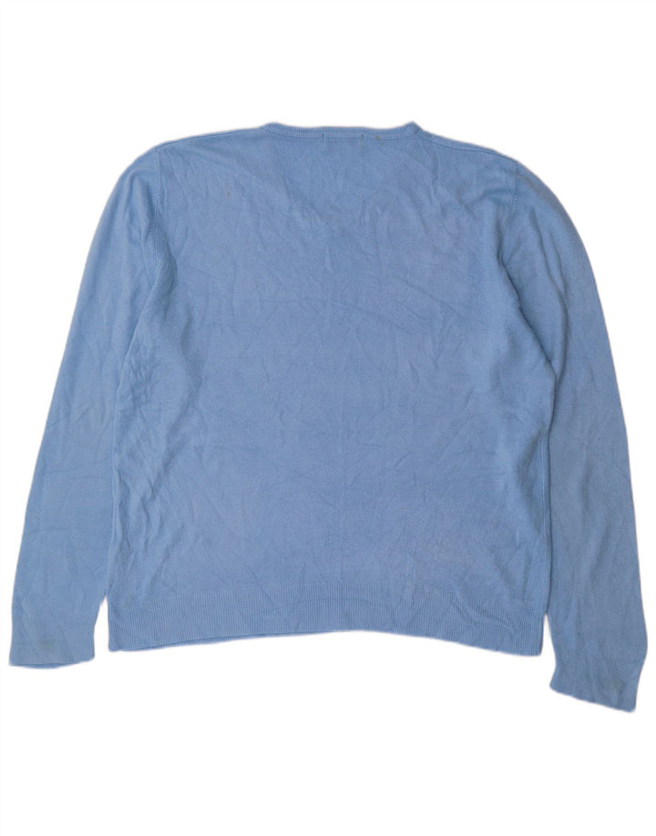 Мужской джемпер с v-образным вырезом Marks & Spencer Blue Harbour, большой акрил
