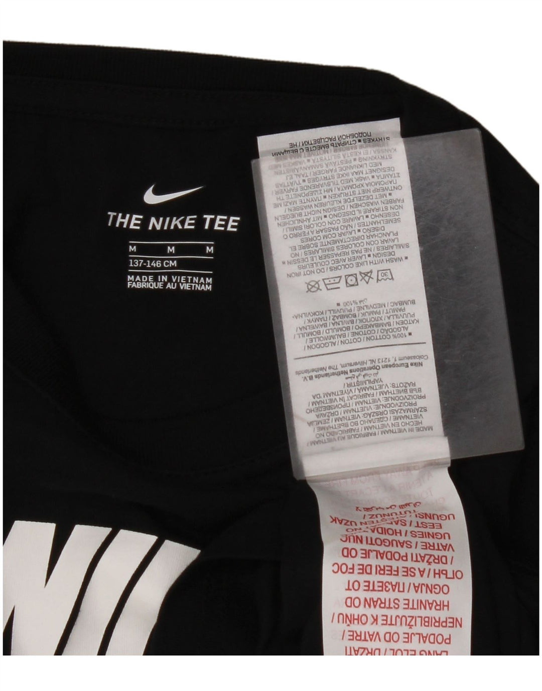 Укороченный топ с рисунком NIKE для девочек, длинный рукав, 10–11 лет, средний черный, хлопок