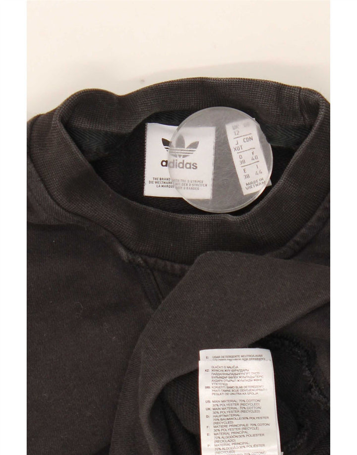 Женский джемпер оверсайз с рисунком Adidas UK 12, средний черный, хлопок