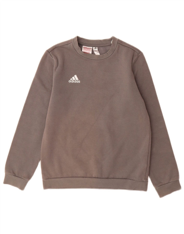 Свитшот Adidas для мальчиков 9-10 лет, серый хлопок