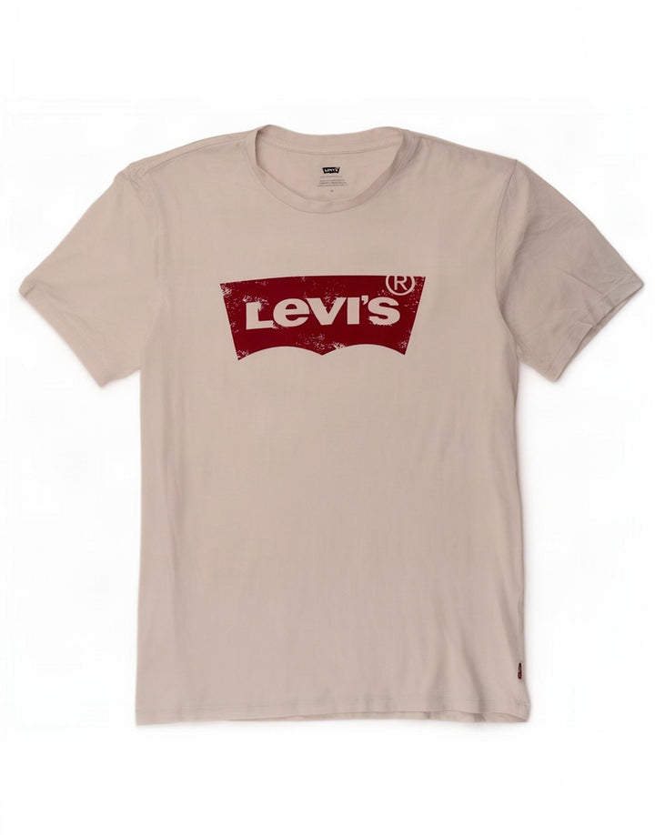 Женская футболка с рисунком Levi's Top UK 14, средний белый хлопок, белый цвет