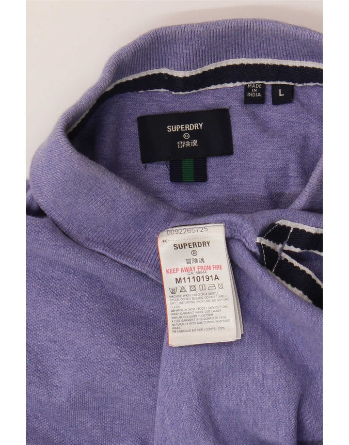 Мужская рубашка-поло Superdry, большая фиолетовая, хлопок