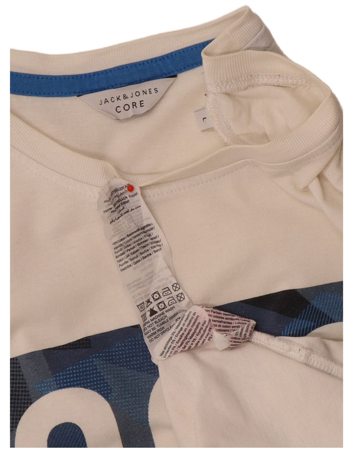 Мужская футболка с рисунком Jack & Jones, большой белый хлопок