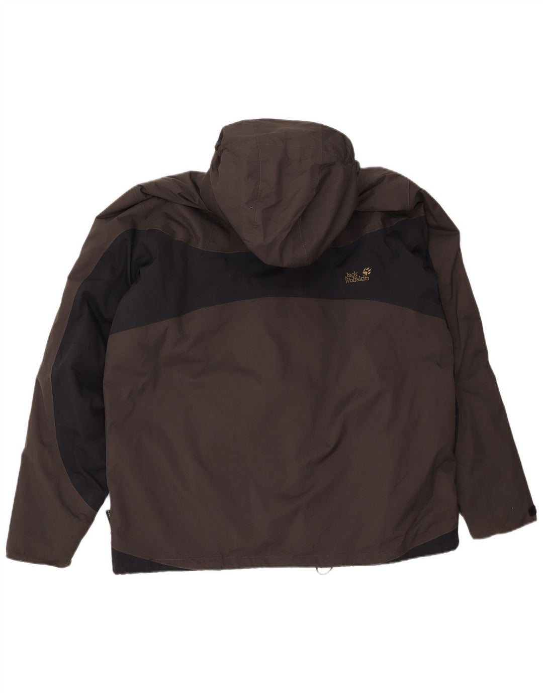 Мужская ветровка Jack Wolfskin с капюшоном, Великобритания, 46/48, 2XL, серая, с цветными блоками